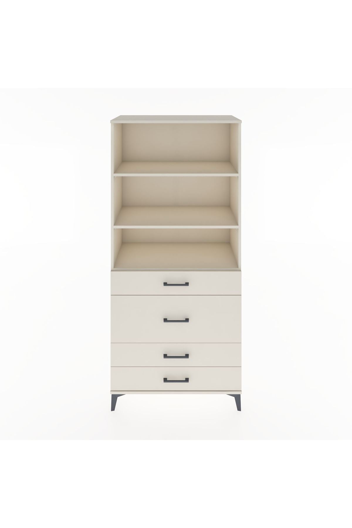 Hyperion Dolap 3 Raflı 4 Çekmeceli 88x44x195 Aytaşı-Aytaşı