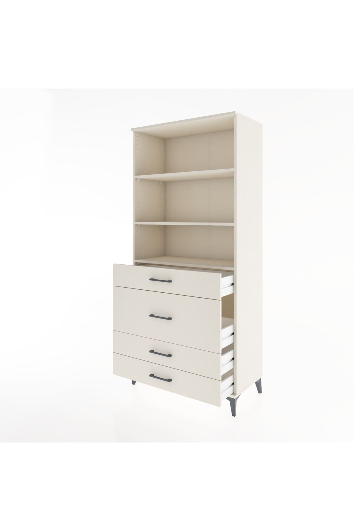 Hyperion Dolap 3 Raflı 4 Çekmeceli 88x44x195 Aytaşı-Aytaşı