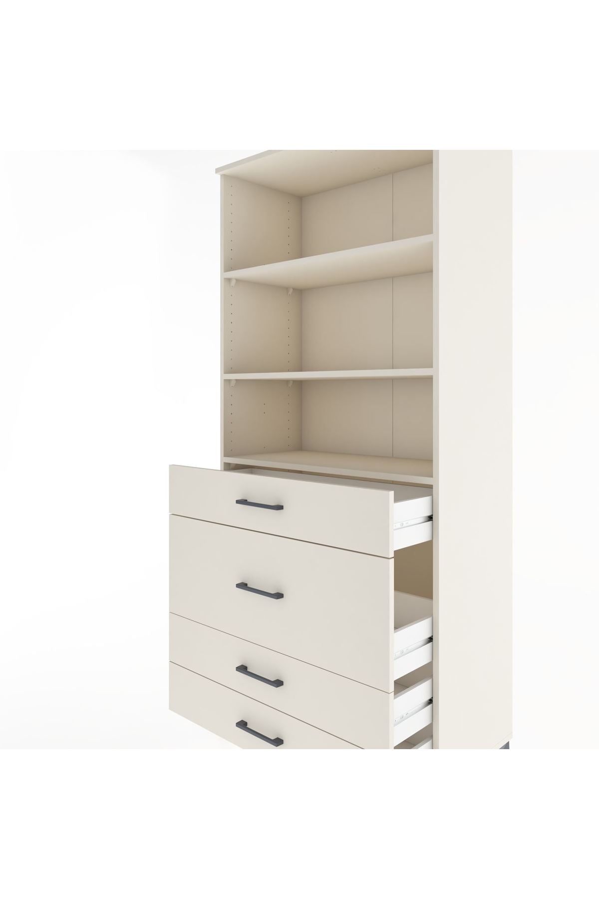 Hyperion Dolap 3 Raflı 4 Çekmeceli 88x44x195 Aytaşı-Aytaşı