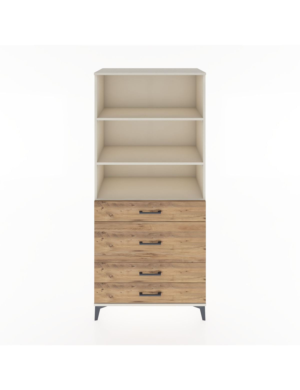 Hyperion Dolap 3 Raflı 4 Çekmeceli 88x44x195 Aytaşı-Çam