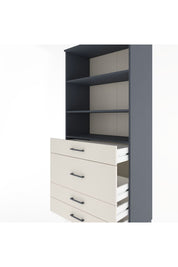 Hyperion Dolap 3 Raflı 4 Çekmeceli 88x44x195 Antrasit-Aytaşı