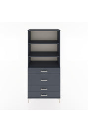 Hyperion Dolap 3 Raflı 4 Çekmeceli 88x44x195 Antrasit-Antrasit