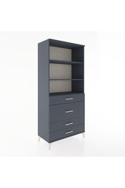 Hyperion Dolap 3 Raflı 4 Çekmeceli 88x44x195 Antrasit-Antrasit