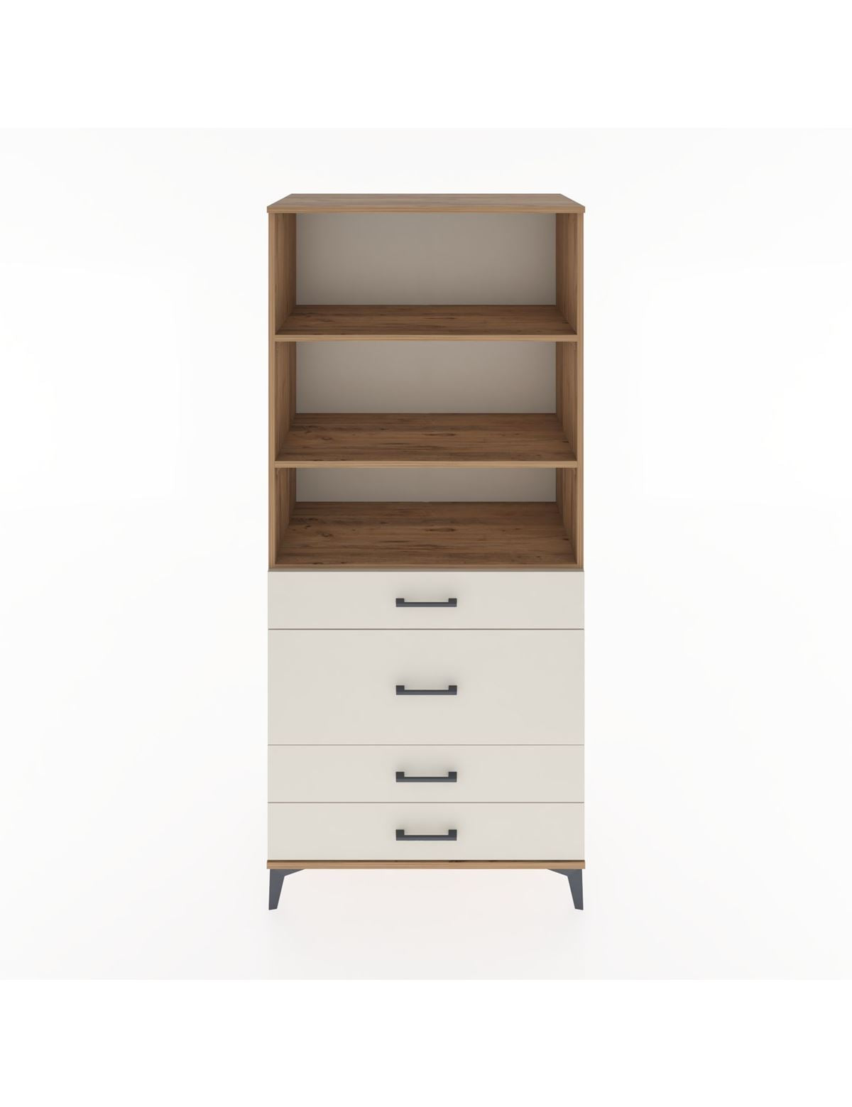 Hyperion Dolap 3 Raflı 4 Çekmeceli 88x44x195 Çam-Aytaşı