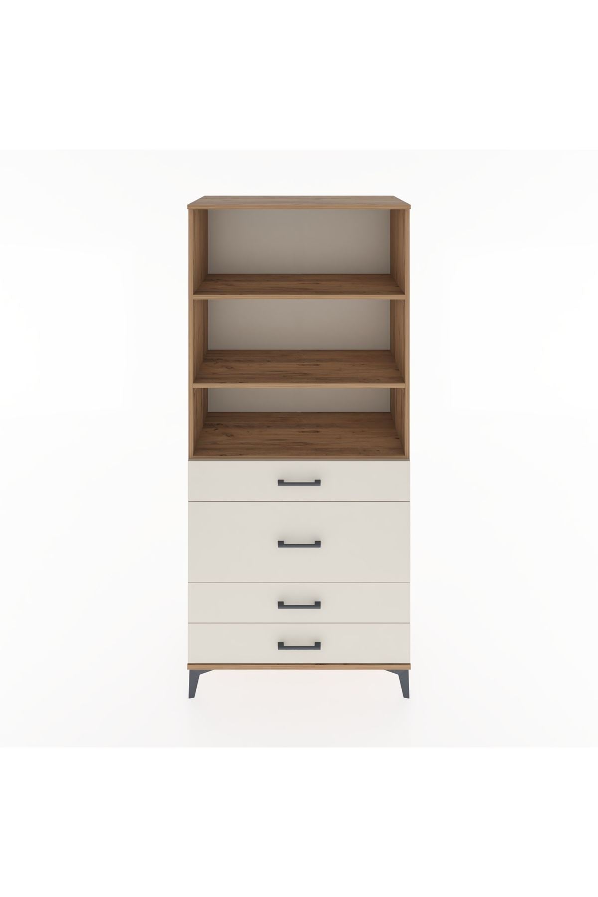 Hyperion Dolap 3 Raflı 4 Çekmeceli 88x44x195 Çam-Aytaşı