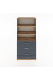 Hyperion Dolap 3 Raflı 4 Çekmeceli 88x44x195 Çam-Antrasit