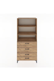 Hyperion Dolap 3 Raflı 4 Çekmeceli 88x44x195 Çam-Çam