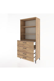 Hyperion Dolap 3 Raflı 4 Çekmeceli 88x44x195 Çam-Çam
