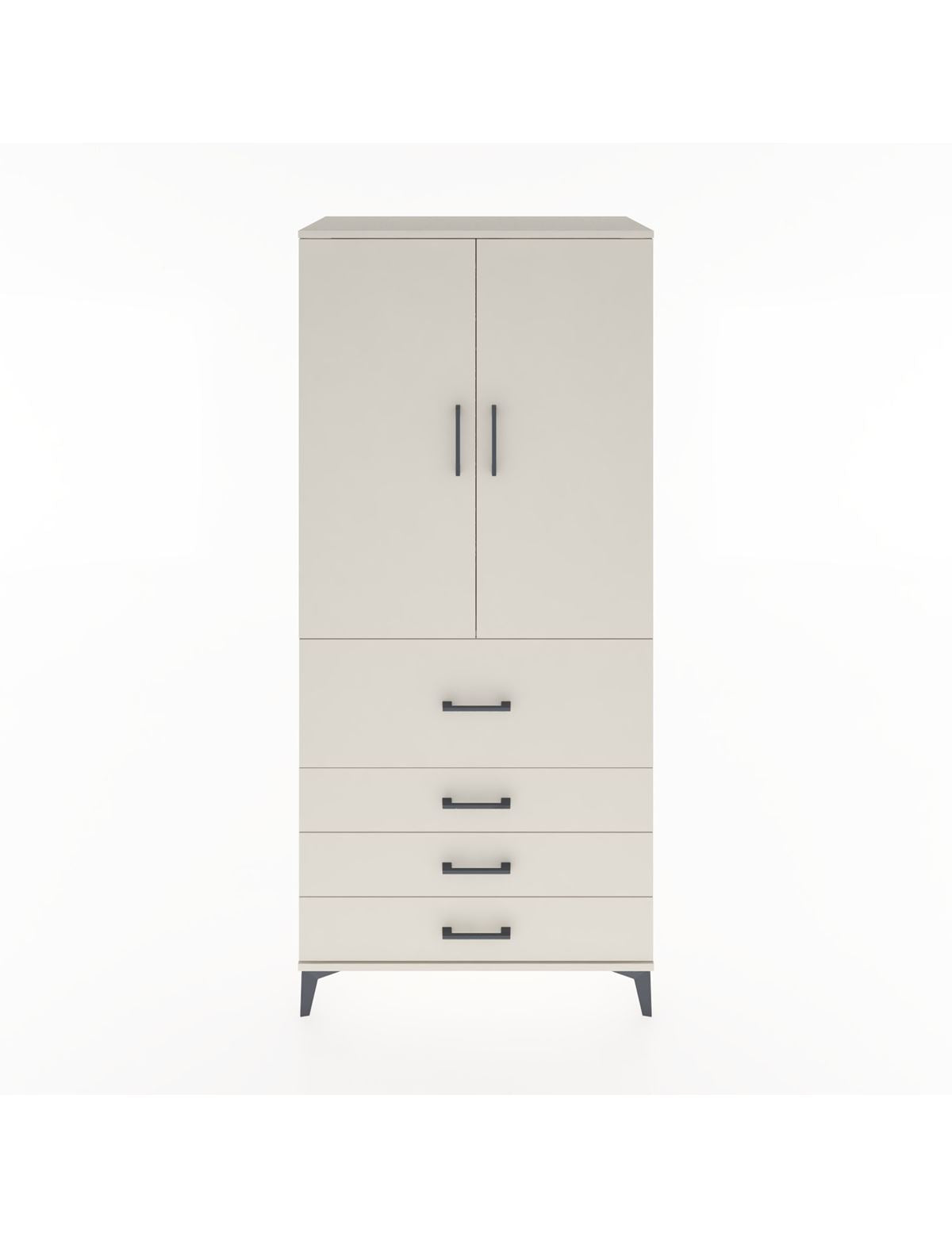 Hyperion Dolap Tek Raflı 4 Çekmeceli Tek Askılı 88x44x195 Aytaşı-Aytaşı