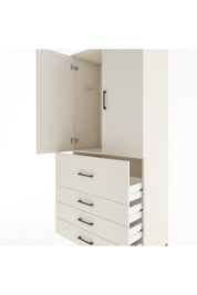 Hyperion Dolap Tek Raflı 4 Çekmeceli Tek Askılı 88x44x195 Aytaşı-Aytaşı