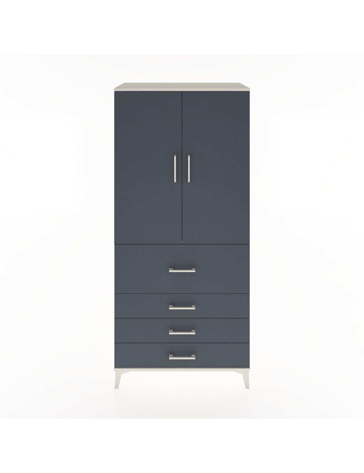 Hyperion Dolap Tek Raflı 4 Çekmeceli Tek Askılı 88x44x195 Aytaşı-Antrasit