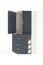 Hyperion Dolap Tek Raflı 4 Çekmeceli Tek Askılı 88x44x195 Aytaşı-Antrasit