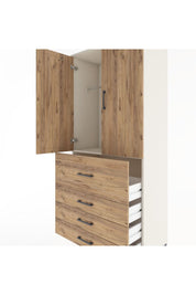 Hyperion Dolap Tek Raflı 4 Çekmeceli Tek Askılı 88x44x195 Aytaşı-Çam