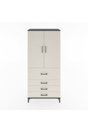 Hyperion Dolap Tek Raflı 4 Çekmeceli Tek Askılı 88x44x195 Antrasit-Aytaşı