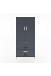 Hyperion Dolap Tek Raflı 4 Çekmeceli Tek Askılı 88x44x195 Antrasit-Antrasit