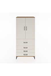 Hyperion Dolap Tek Raflı 4 Çekmeceli Tek Askılı 88x44x195 Çam-Aytaşı