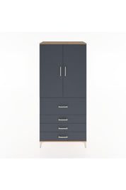 Hyperion Dolap Tek Raflı 4 Çekmeceli Tek Askılı 88x44x195 Çam-Antrasit