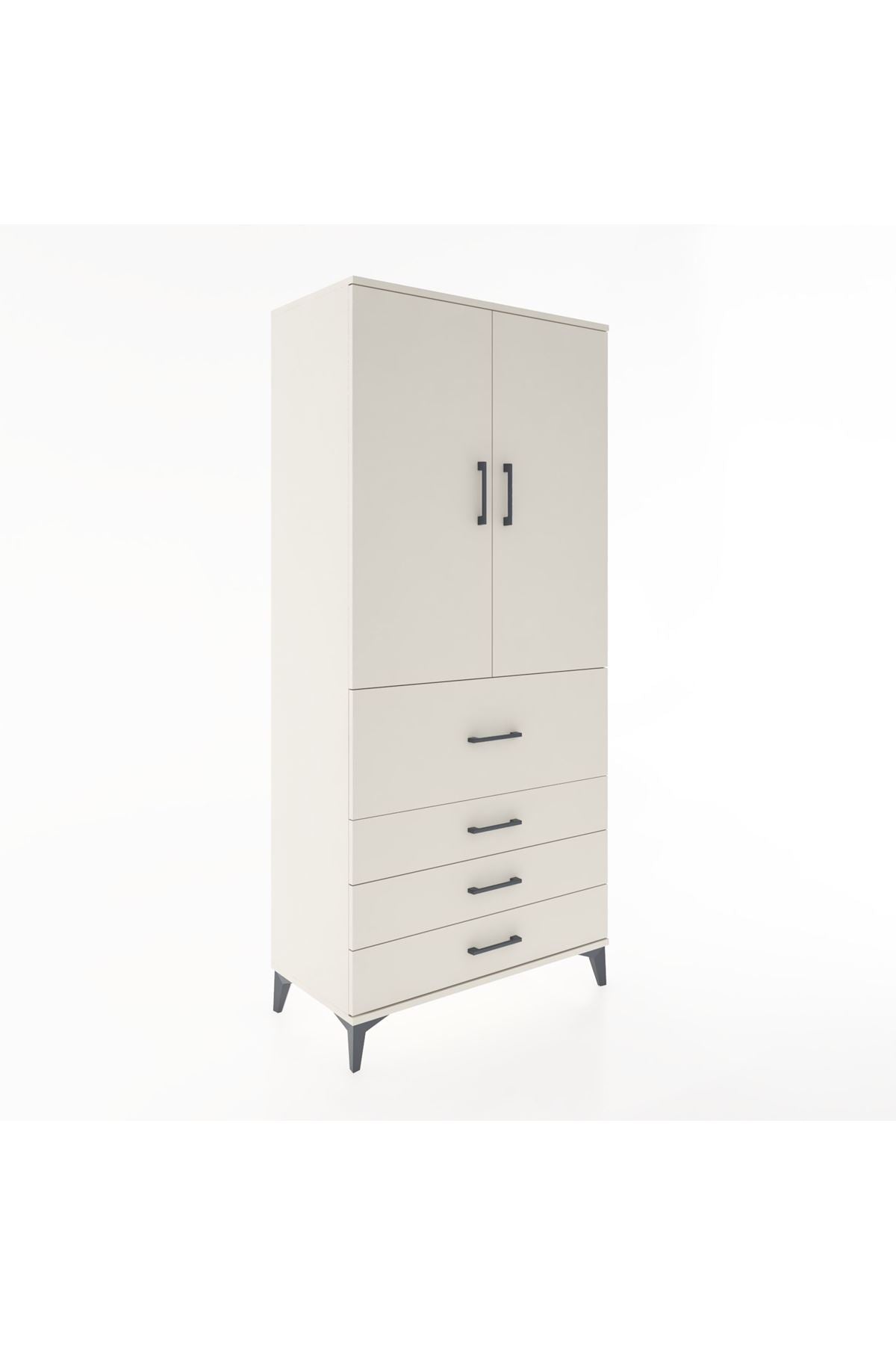 Hyperion Dolap 3 Raflı 4 Çekmeceli 2 Kapaklı 88x44x195 Aytaşı-Aytaşı