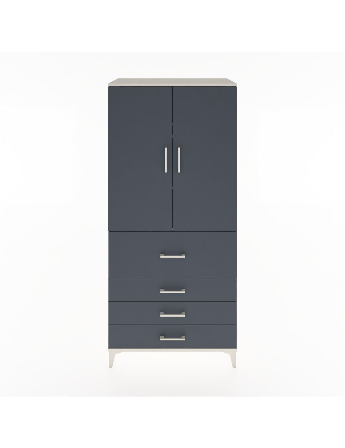 Hyperion Dolap 3 Raflı 4 Çekmeceli 2 Kapaklı 88x44x195 Aytaşı-Antrasit