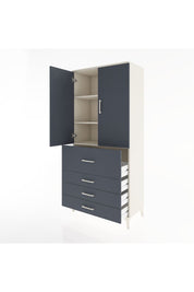 Hyperion Dolap 3 Raflı 4 Çekmeceli 2 Kapaklı 88x44x195 Aytaşı-Antrasit