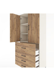 Hyperion Dolap 3 Raflı 4 Çekmeceli 2 Kapaklı 88x44x195 Aytaşı-Çam
