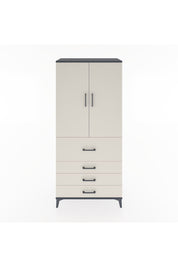 Hyperion Dolap 3 Raflı 4 Çekmeceli 2 Kapaklı 88x44x195 Antrasit-Aytaşı