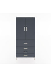 Hyperion Dolap 3 Raflı 4 Çekmeceli 2 Kapaklı 88x44x195 Antrasit-Antrasit