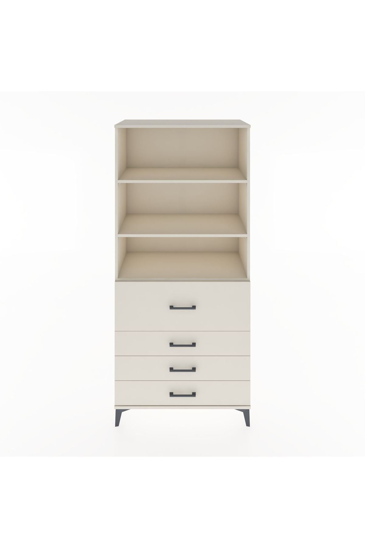 Hyperion Dolap 3 Raflı 4 Çekmeceli 88x44x195 Aytaşı-Aytaşı