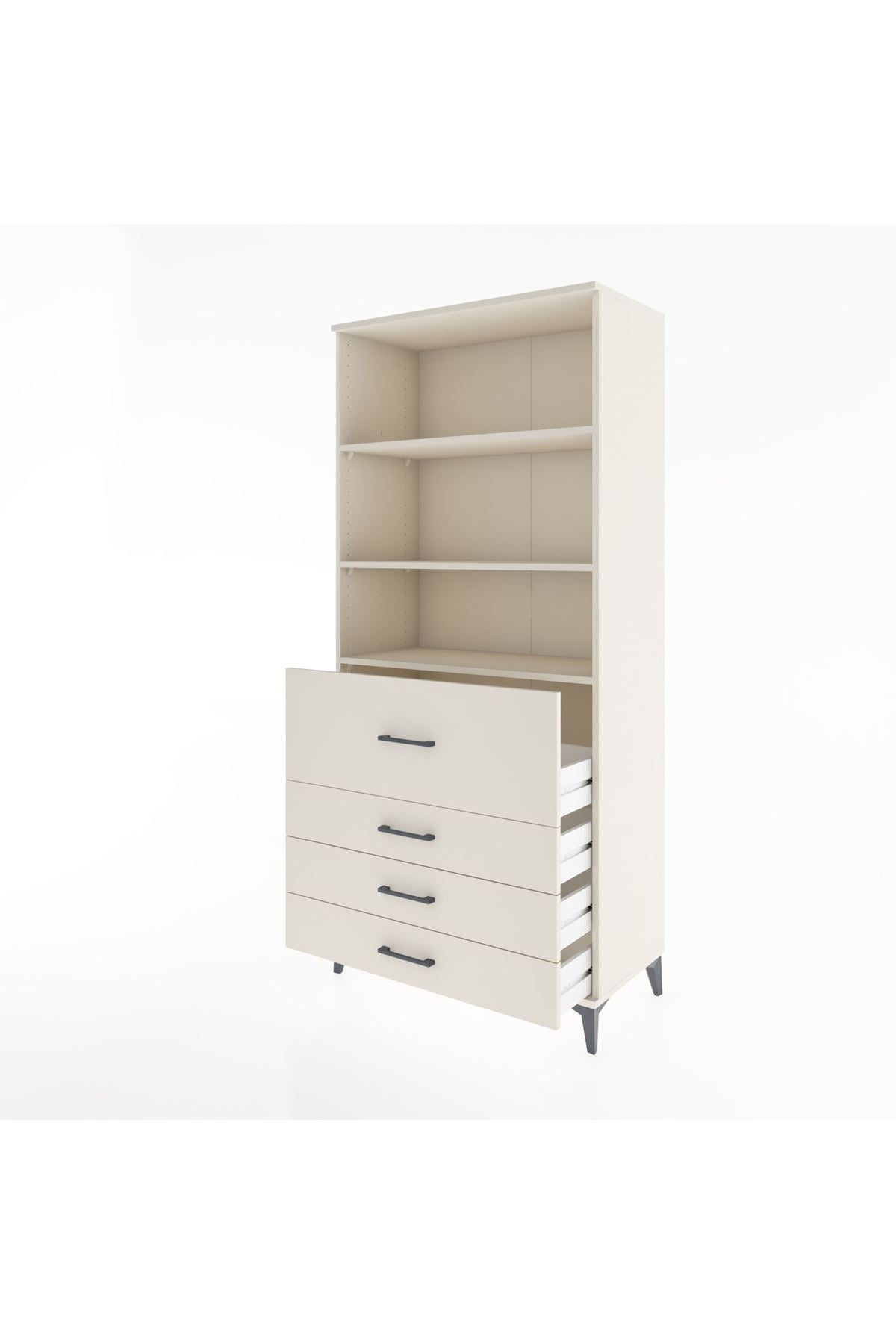 Hyperion Dolap 3 Raflı 4 Çekmeceli 88x44x195 Aytaşı-Aytaşı