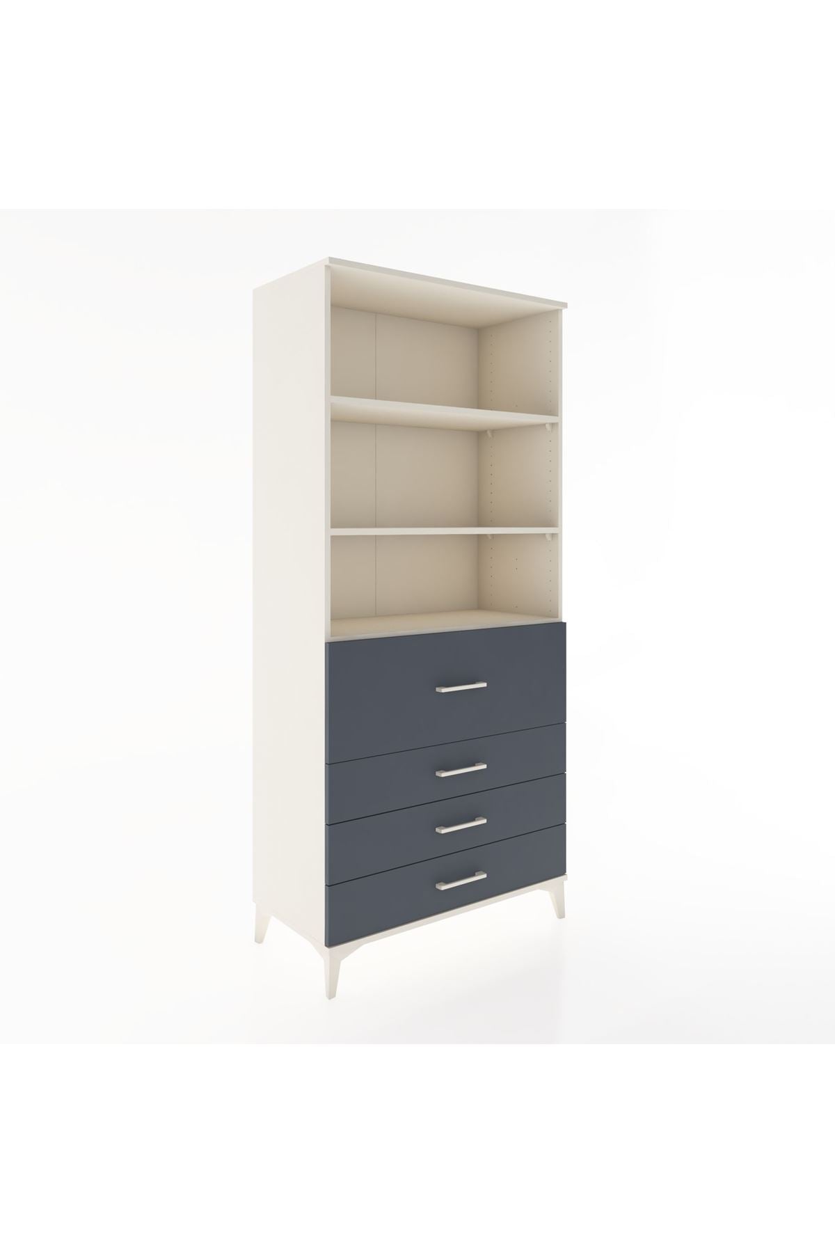 Hyperion Dolap 3 Raflı 4 Çekmeceli 88x44x195 Aytaşı-Antrasit