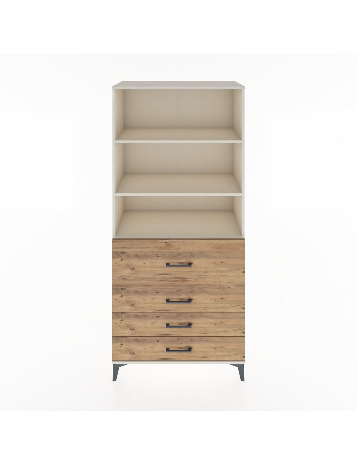 Hyperion Dolap 3 Raflı 4 Çekmeceli 88x44x195 Aytaşı-Çam