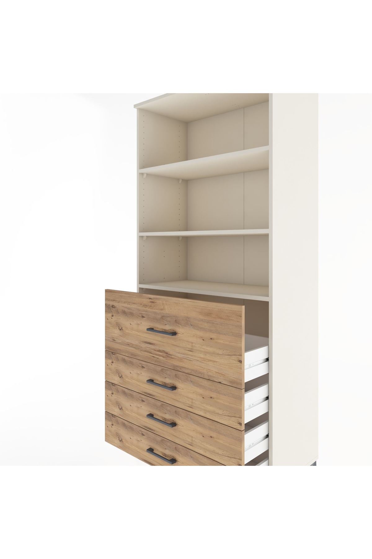 Hyperion Dolap 3 Raflı 4 Çekmeceli 88x44x195 Aytaşı-Çam