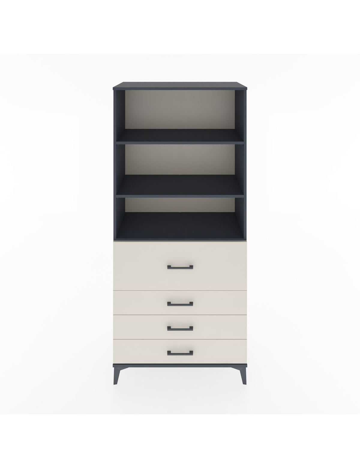 Hyperion Dolap 3 Raflı 4 Çekmeceli 88x44x195 Antrasit-Aytaşı