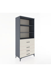 Hyperion Dolap 3 Raflı 4 Çekmeceli 88x44x195 Antrasit-Aytaşı