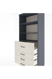 Hyperion Dolap 3 Raflı 4 Çekmeceli 88x44x195 Antrasit-Aytaşı