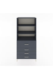 Hyperion Dolap 3 Raflı 4 Çekmeceli 88x44x195 Antrasit-Antrasit