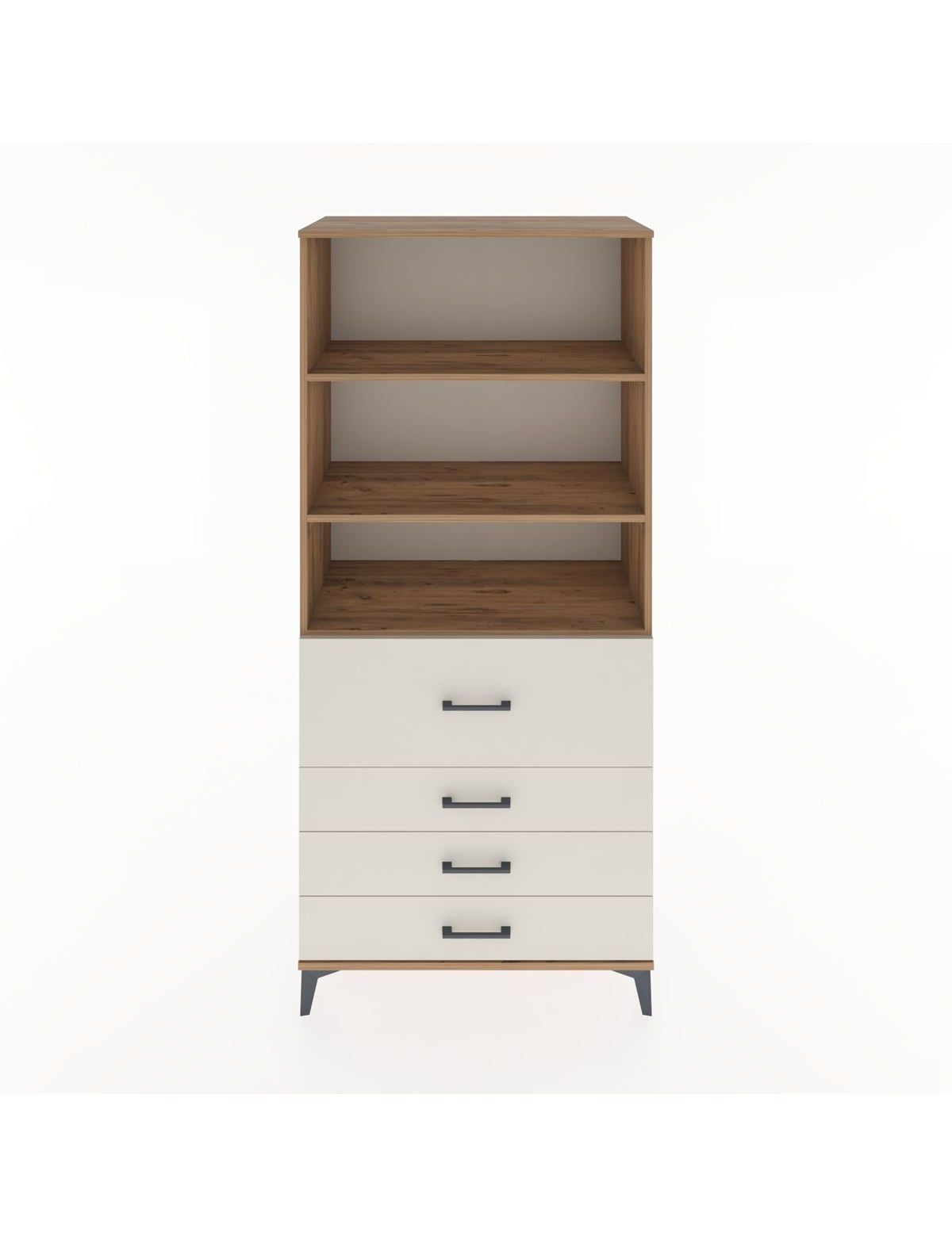 Hyperion Dolap 3 Raflı 4 Çekmeceli 88x44x195 Çam-Aytaşı