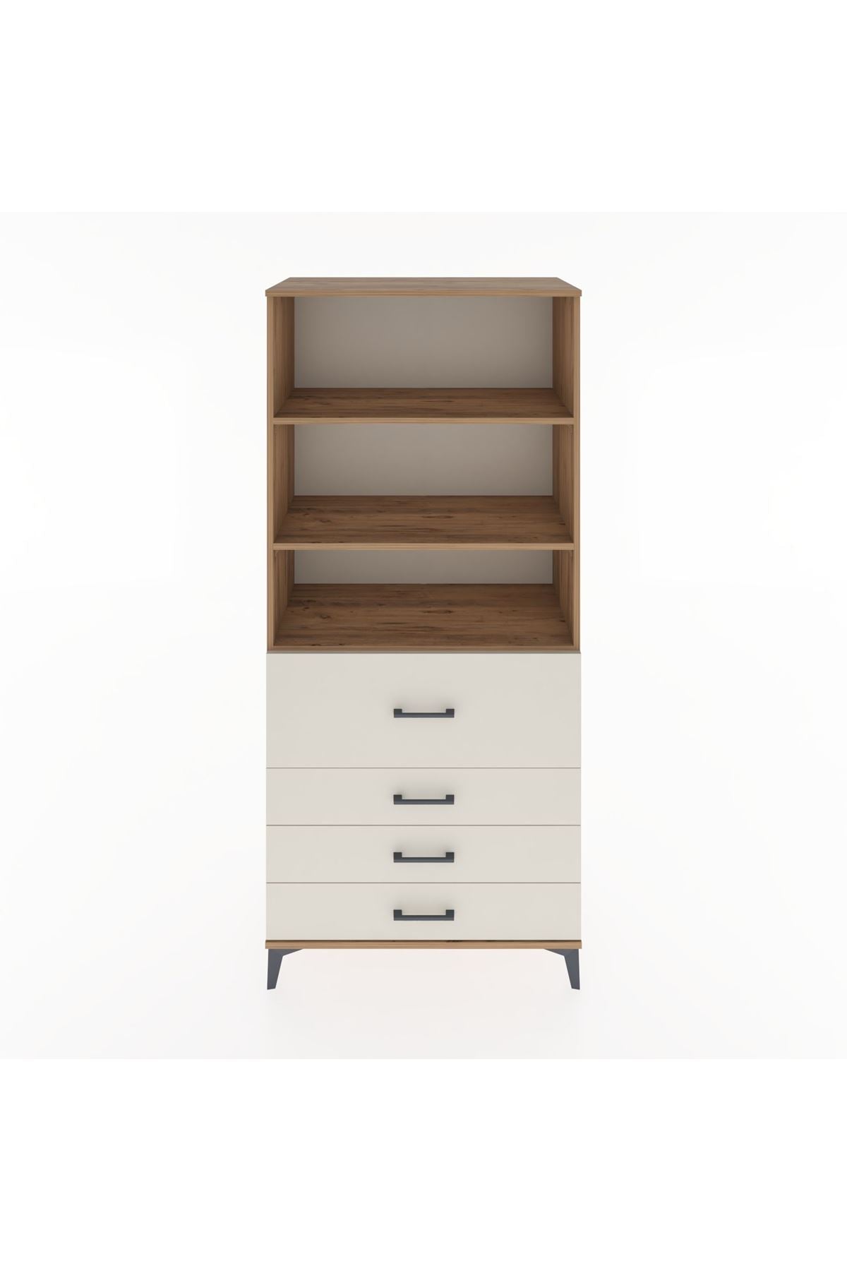 Hyperion Dolap 3 Raflı 4 Çekmeceli 88x44x195 Çam-Aytaşı