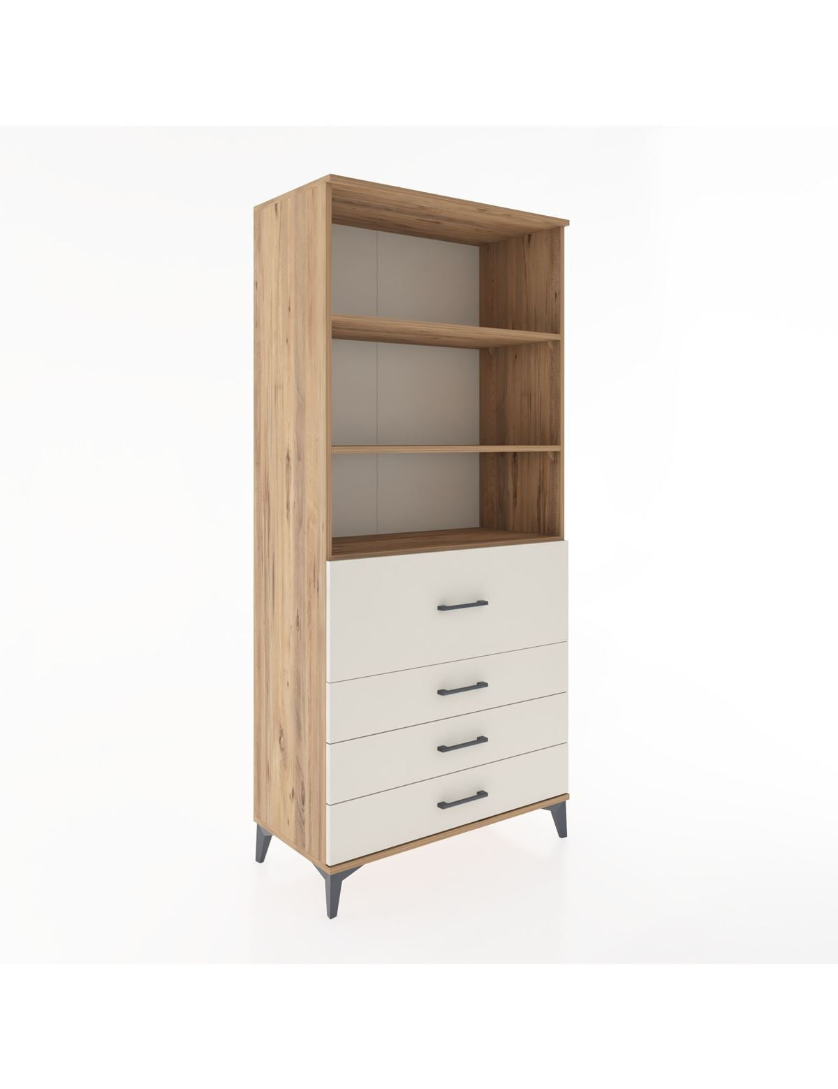 Hyperion Dolap 3 Raflı 4 Çekmeceli 88x44x195 Çam-Aytaşı