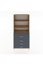 Hyperion Dolap 3 Raflı 4 Çekmeceli 88x44x195 Çam-Antrasit