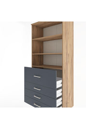 Hyperion Dolap 3 Raflı 4 Çekmeceli 88x44x195 Çam-Antrasit