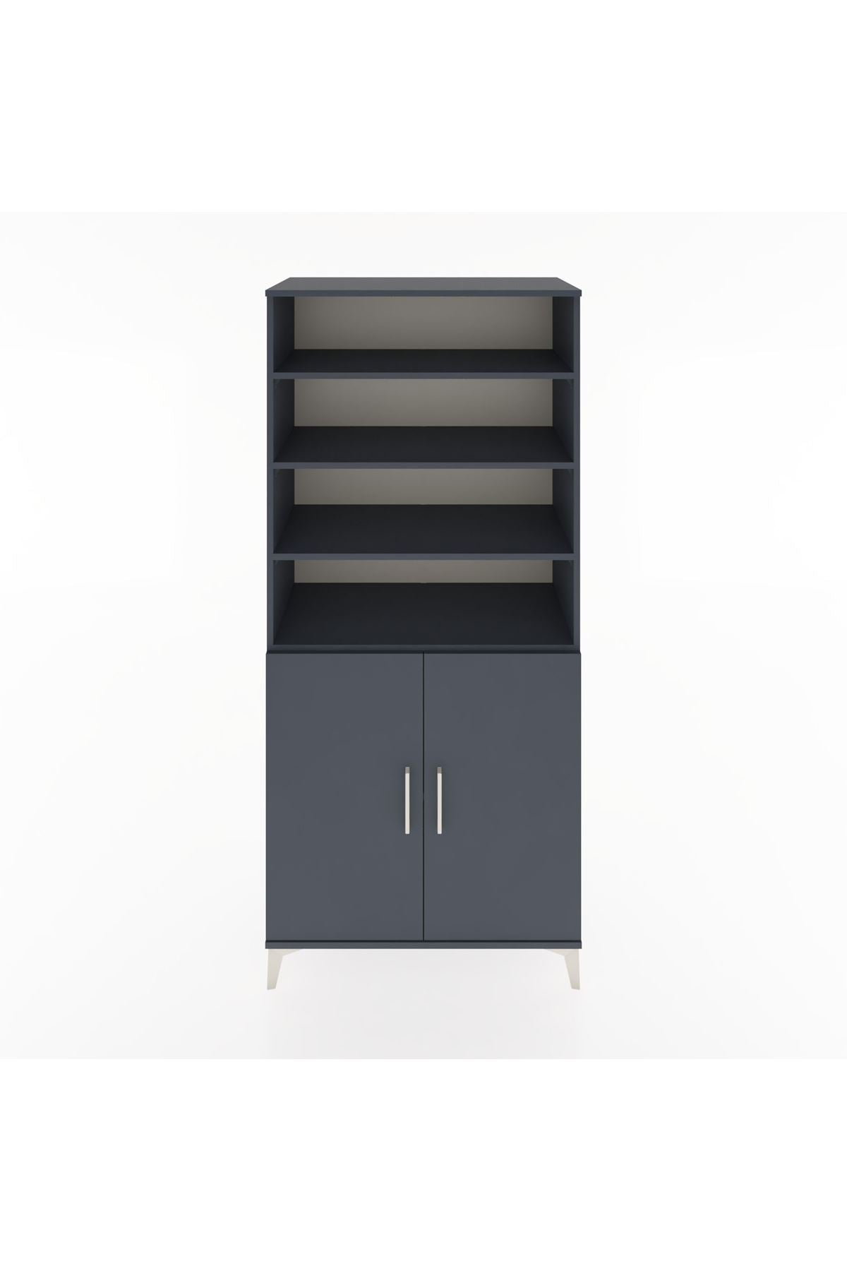 Hyperion Dolap 5 Raflı 2 Kapaklı 88x44x195 Antrasit-Antrasit