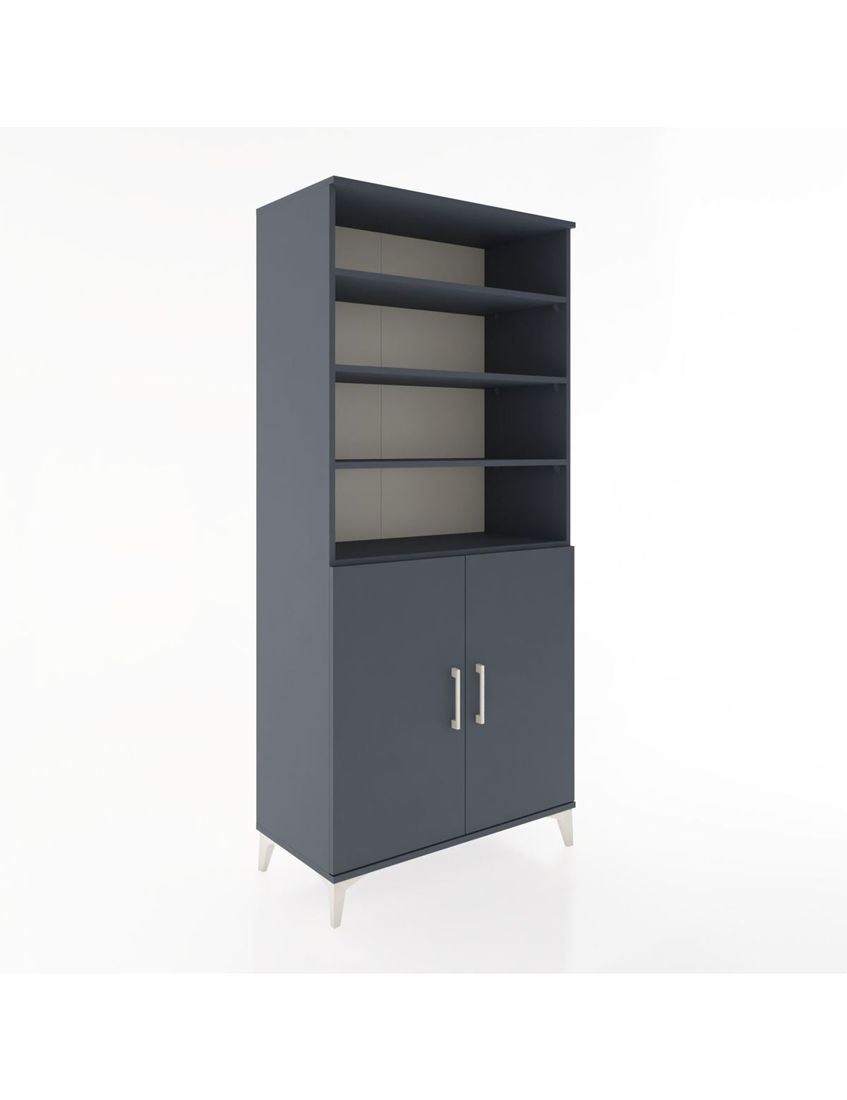 Hyperion Dolap 5 Raflı 2 Kapaklı 88x44x195 Antrasit-Antrasit