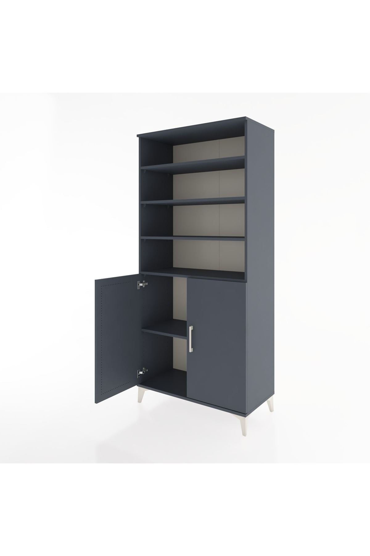 Hyperion Dolap 5 Raflı 2 Kapaklı 88x44x195 Antrasit-Antrasit