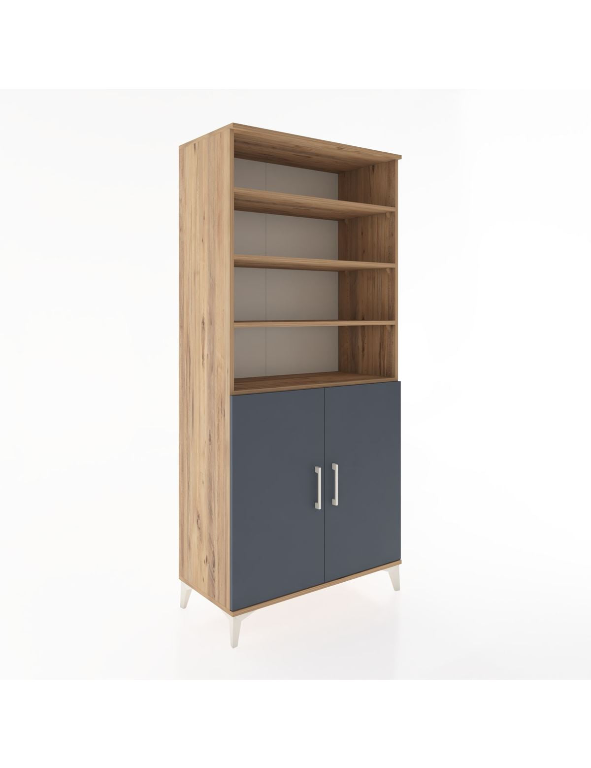 Hyperion Dolap 5 Raflı 2 Kapaklı 88x44x195 Çam-Antrasit