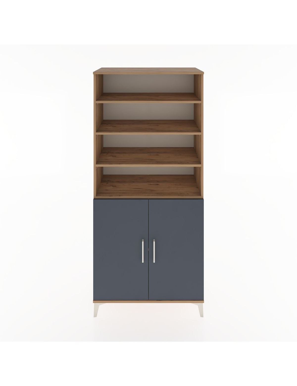 Hyperion Dolap 5 Raflı 2 Kapaklı 88x44x195 Çam-Antrasit