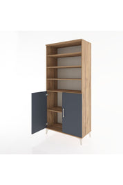 Hyperion Dolap 5 Raflı 2 Kapaklı 88x44x195 Çam-Antrasit
