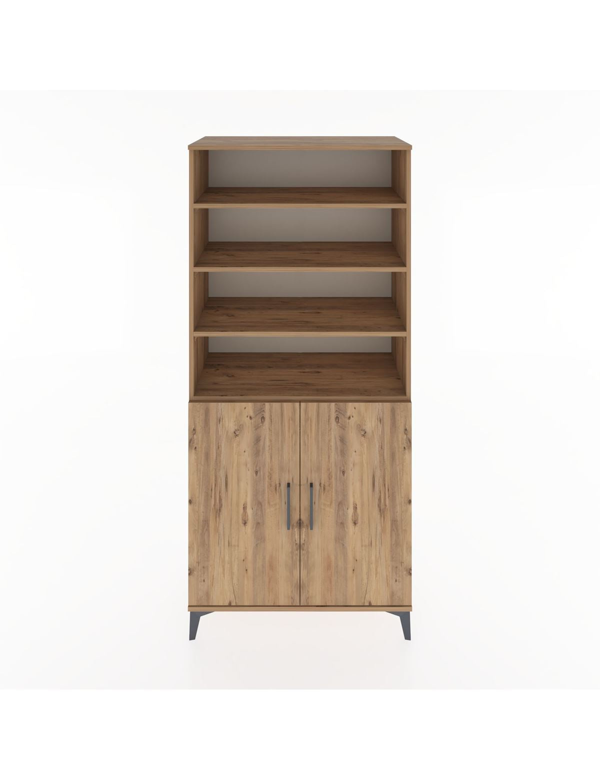 Hyperion Dolap 5 Raflı 2 Kapaklı 88x44x195 Çam-Çam