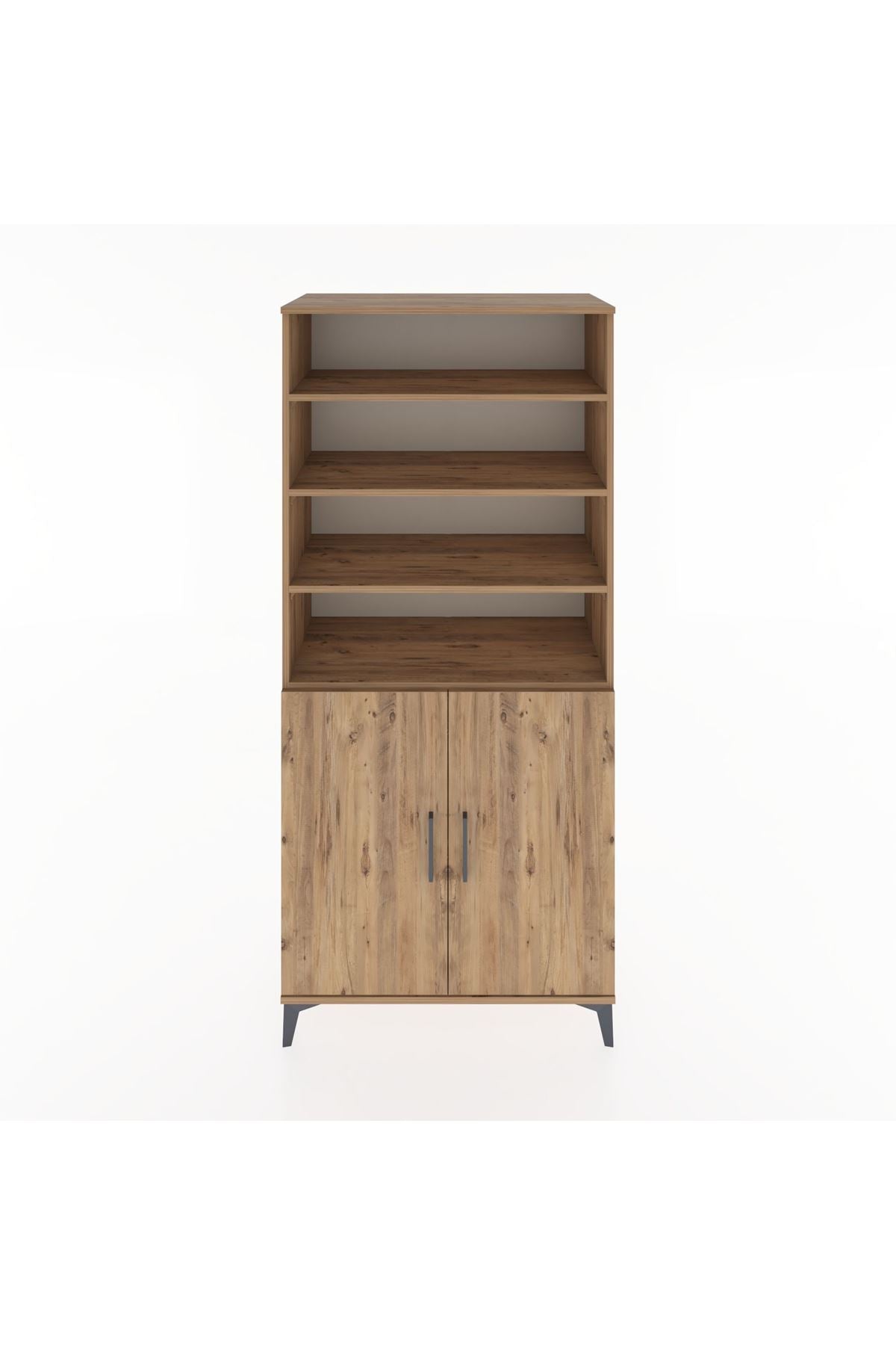 Hyperion Dolap 5 Raflı 2 Kapaklı 88x44x195 Çam-Çam