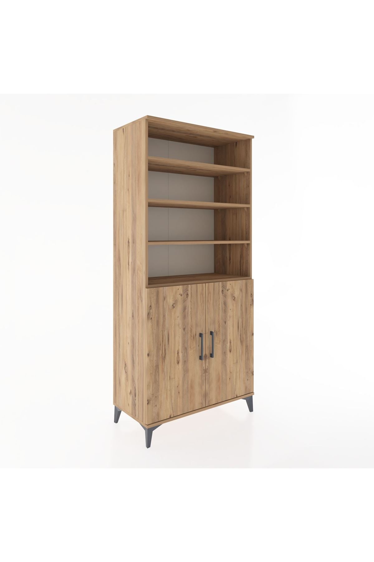 Hyperion Dolap 5 Raflı 2 Kapaklı 88x44x195 Çam-Çam